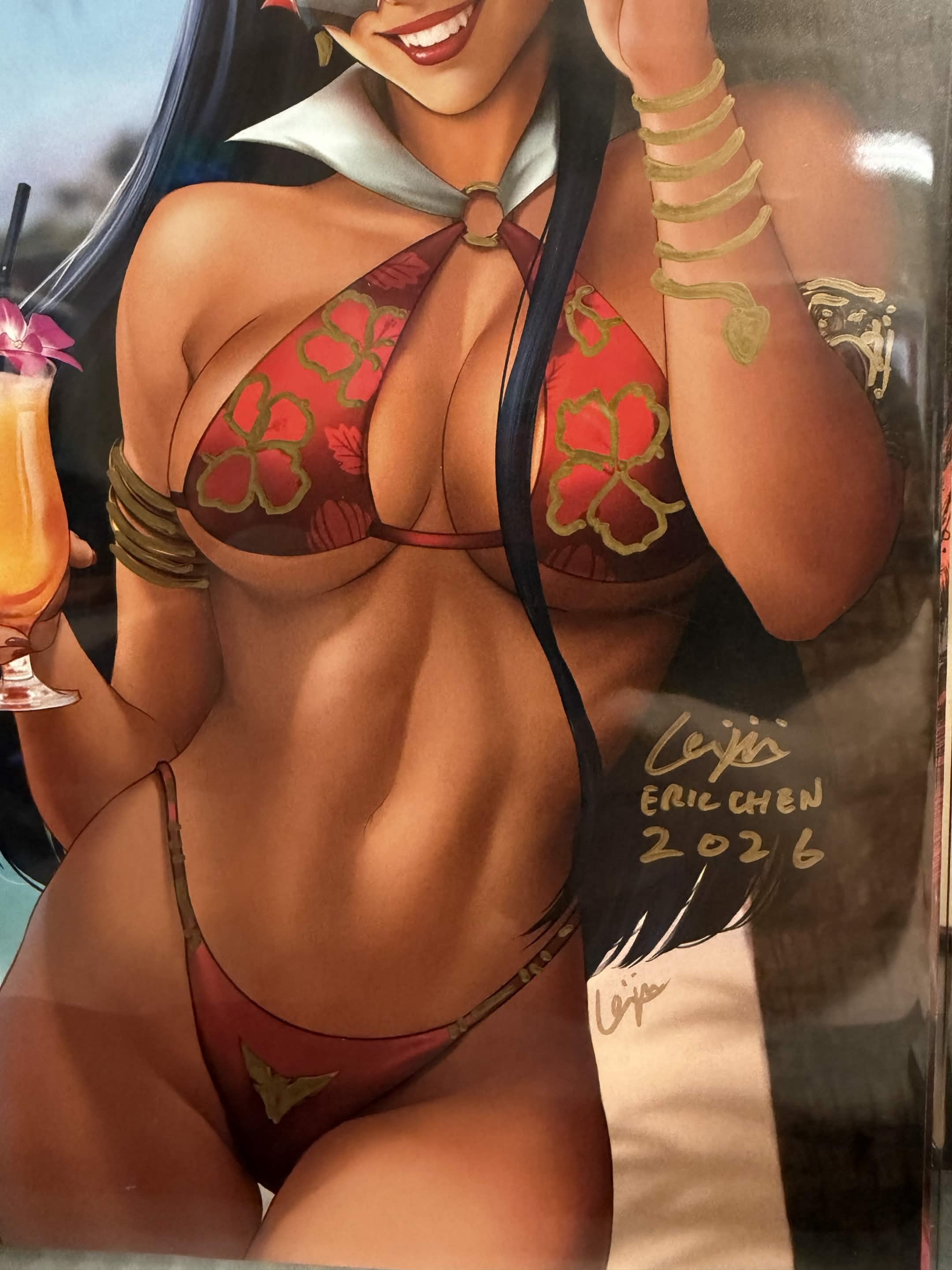 ✍️ Vampirella: Summer Special 2026 Virgin Variant by Eric "Weijic" Chen (Limited to 500) Signed in Gold Ink with Swimsuit and Armband Remark