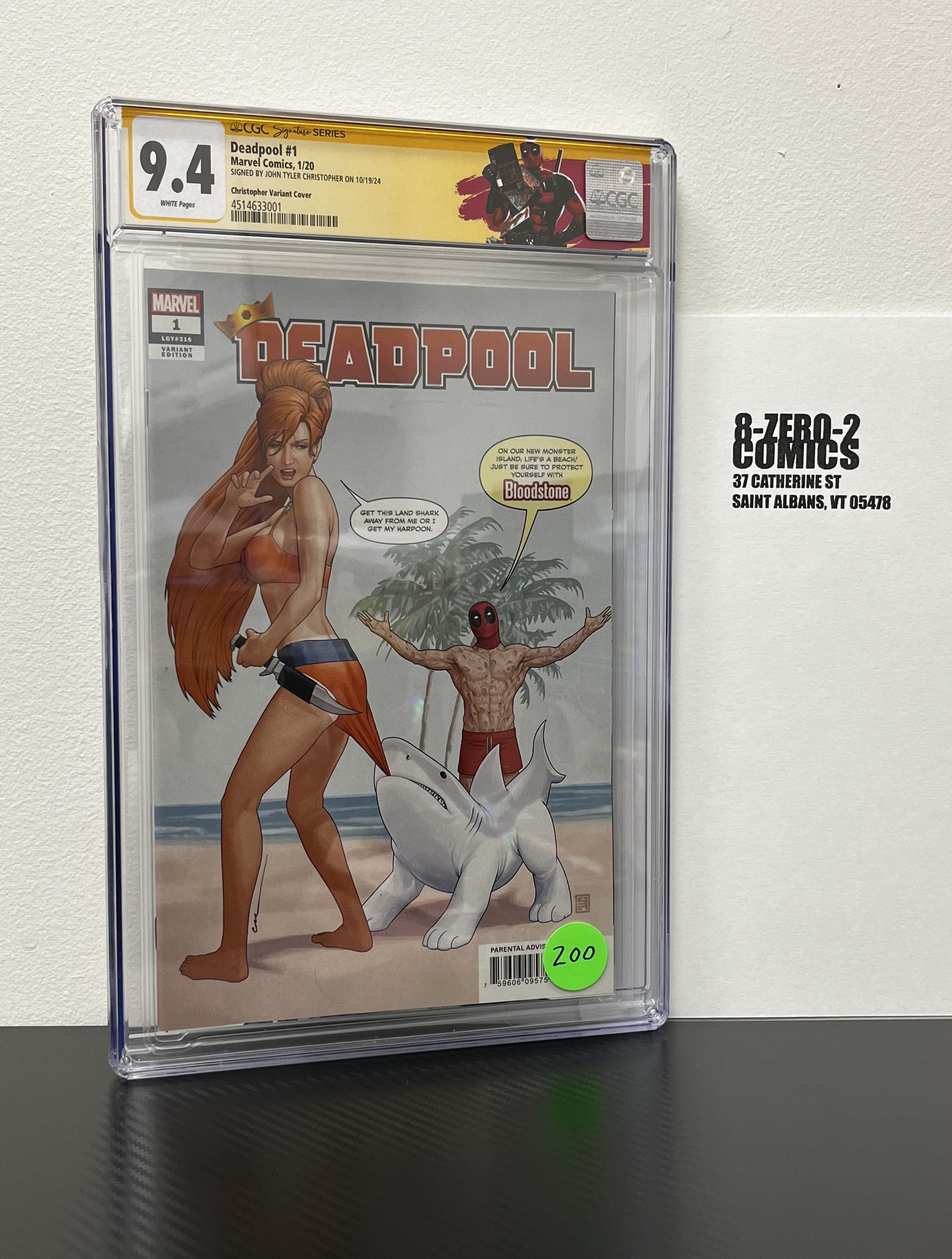 Deadpool #1 - January, 2020 - John Tyler Christopher CGC SS 9.4 w/ Custom Label [Signed]