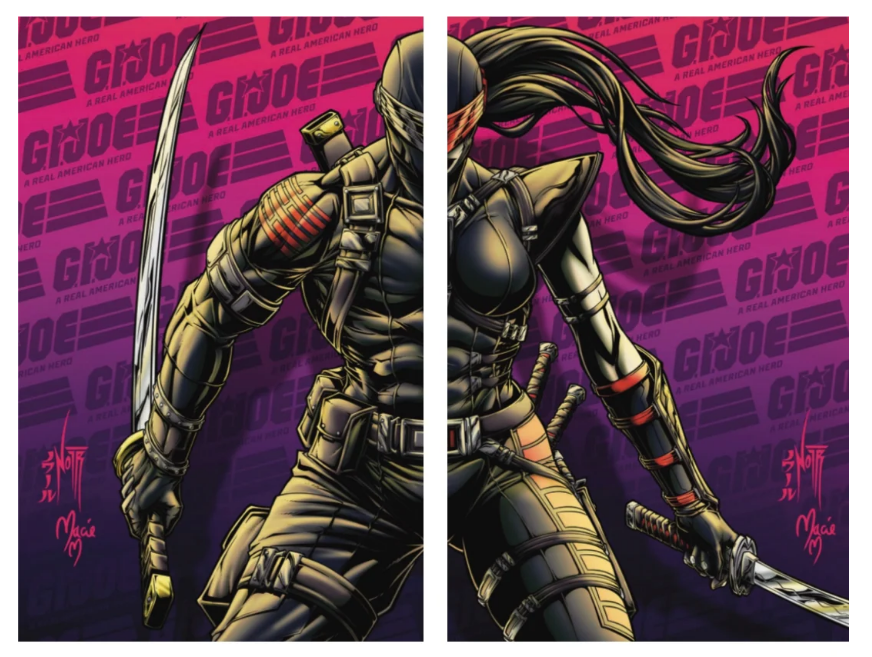 GI Joe: Real American Hero #331 Snake Eyes & Dawn Moreno Connecting Full Art Set (Limited to 750) 8.12.26