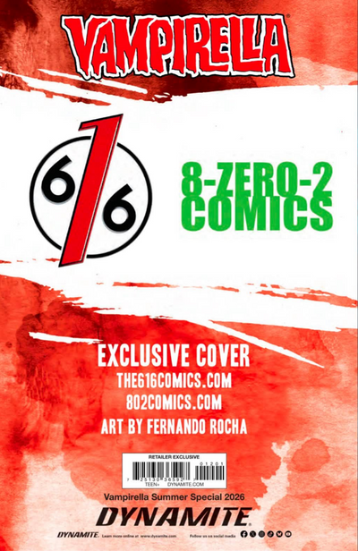 Vampirella: Summer Special 2026 Trade Dress Variant by Fernando Rocha (Limited to 500) 7.1.26